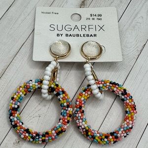 BaubleBar Gold and Cream Earrings Elegant Jewelry